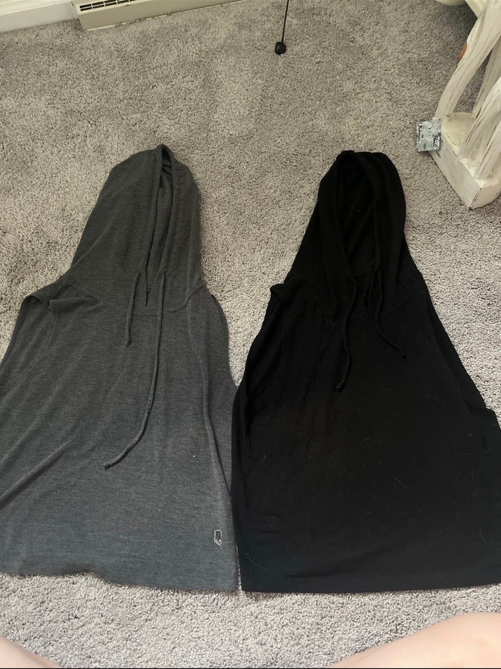 Born Primitive Sleeveless Hooded  Top Duo - Gray & Black